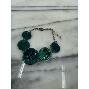 Mermaid core blue and silver disk bracelet